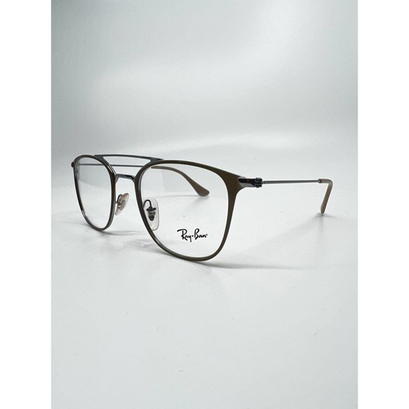 Ray-Ban RB6377 2909 Rectangle Polished Light Brown Unisex Eyeglasses H8571 - Picture 2 of 9